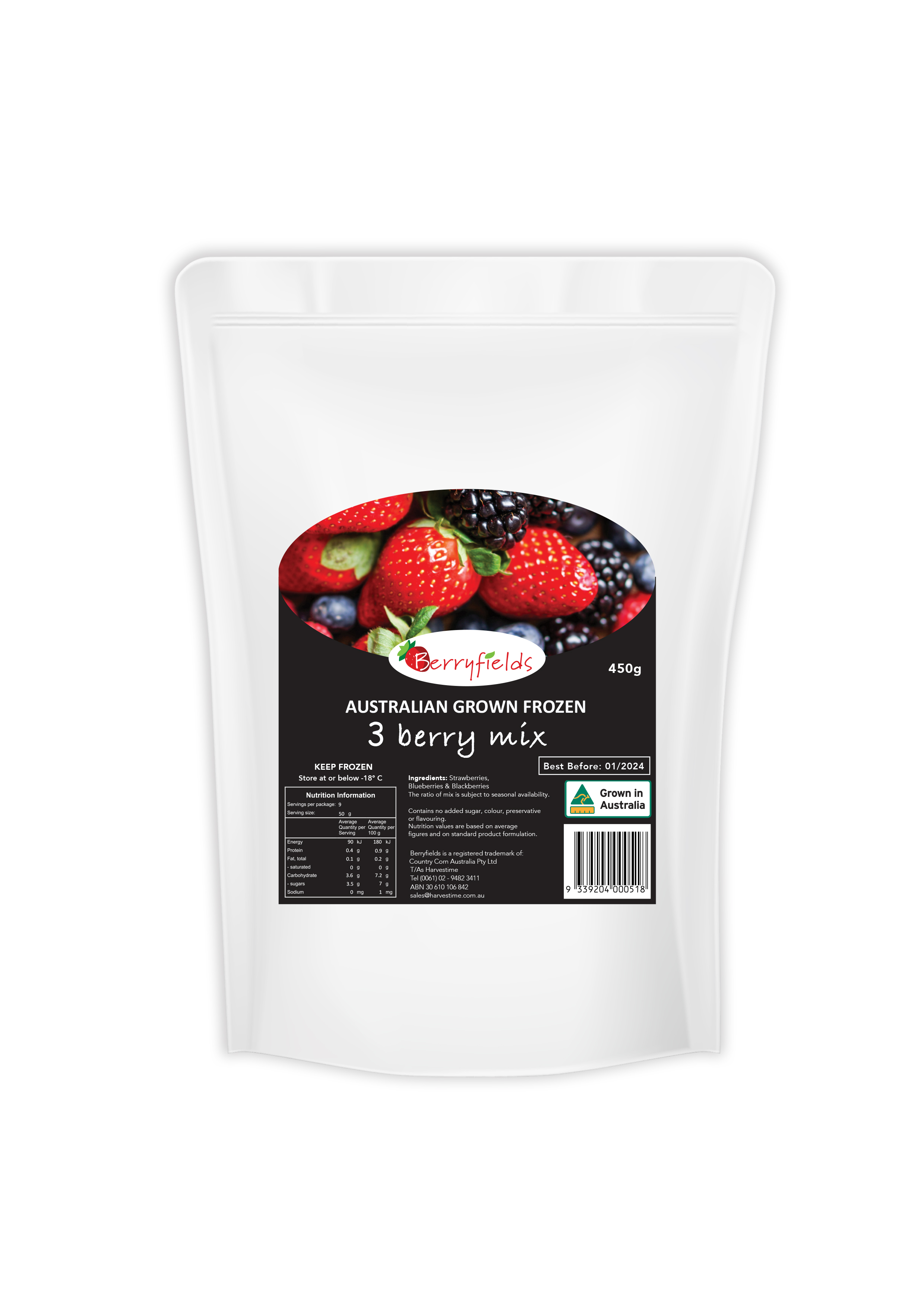 Berryfields Australian 3 Berry Mix 450g